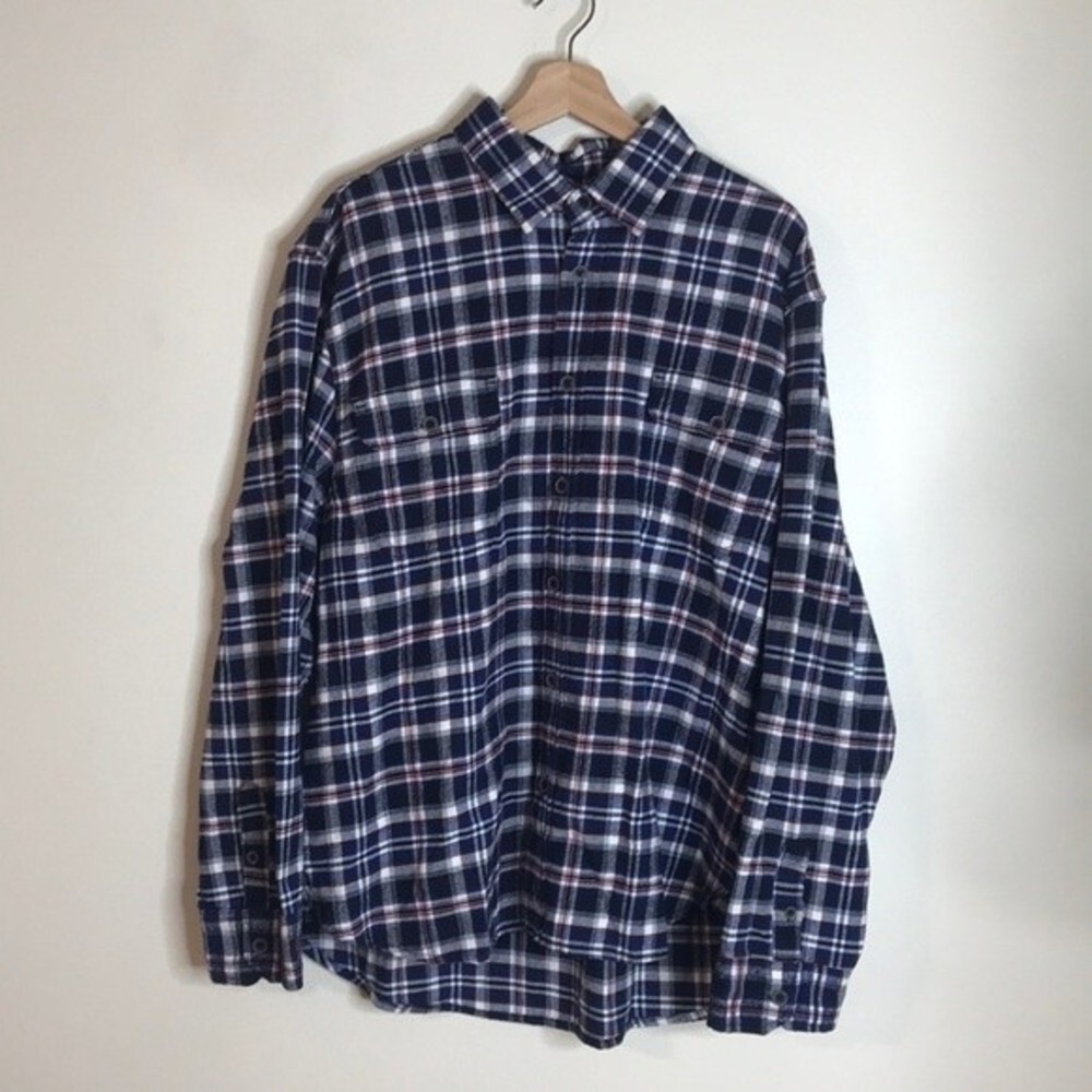 Jachs plaid flannel long sleeve button down unisex shirt size 2XL